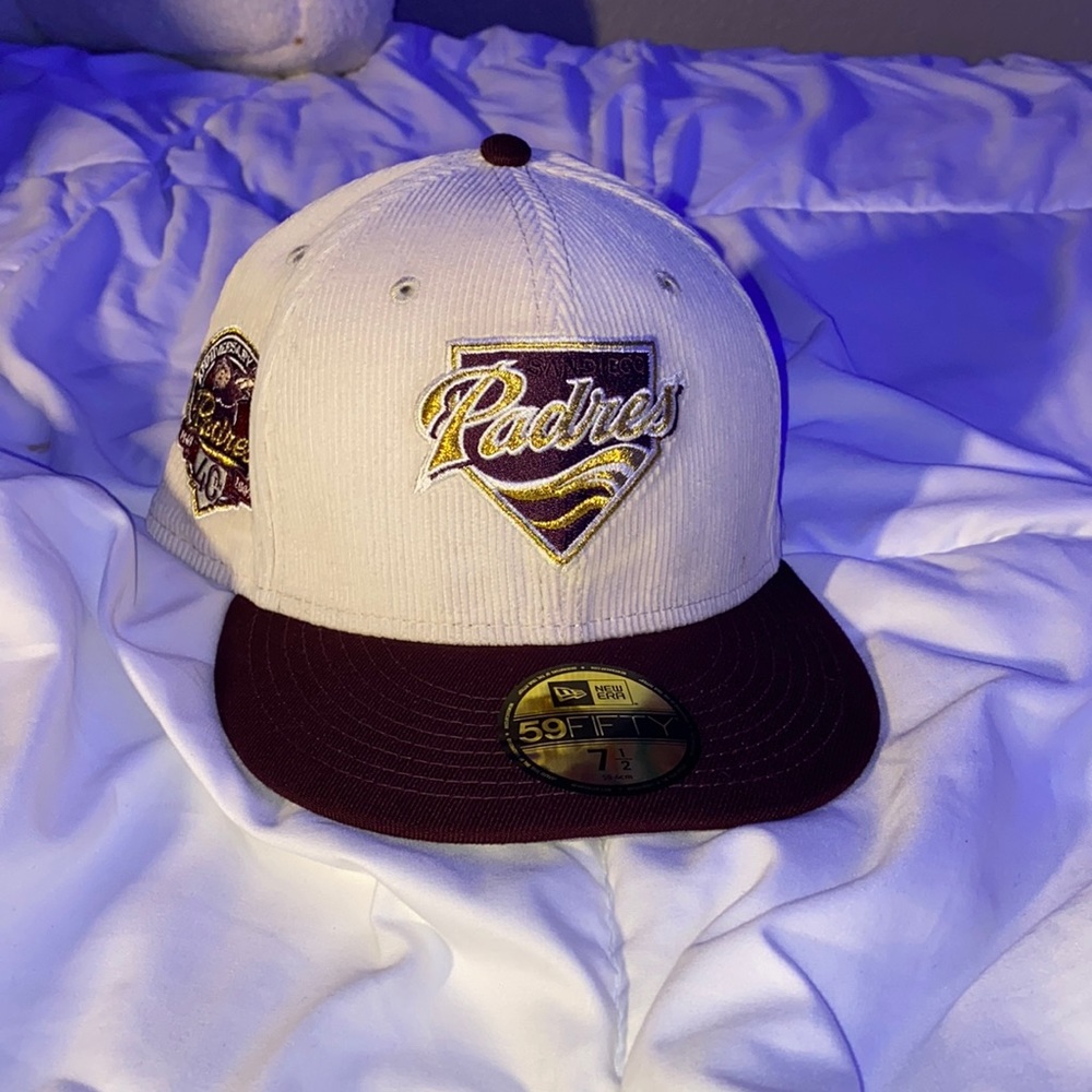 Mens New Era Ivory/Burgundy San Diego padres 40th anniversary Hat